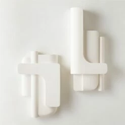 Brazilian White Concrete Wall Decor Panels Set Of 2
