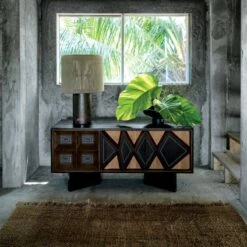 Ramble Tall Dark Brown Ceramic Table Lamp With Jute Shade -marin sHOP CB2FA21 KD 2B 0110 OC21 1x1