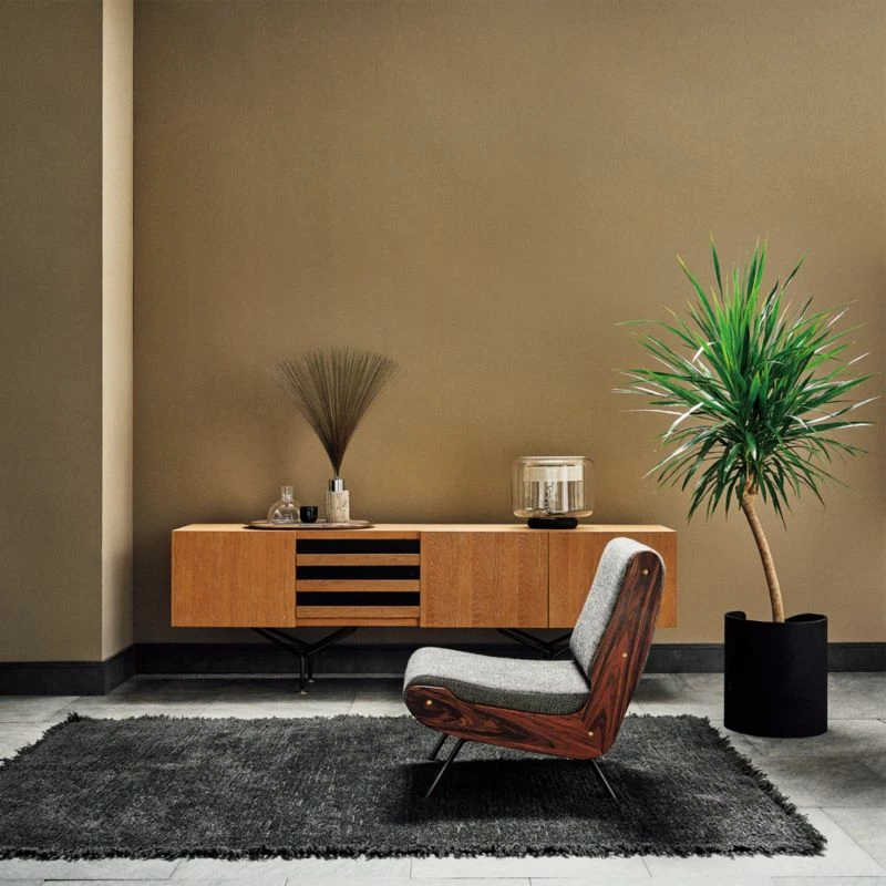 Meda Grey Wool Armless Lounge Chair 5 Meda Grey Wool Armless Lounge Chair - Image 3