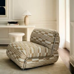 Hada Armless Geometric Patterned Lounge Chair -marin sHOP CB2FA23 07C hero