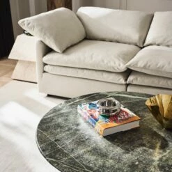 Pasar Round Green Marble Coffee Table -marin sHOP CB2FA23 42A Det 132 2