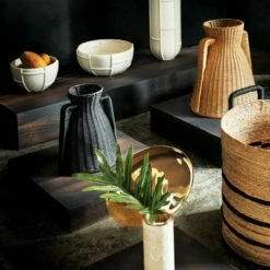 Luana Woven Black Vase Small -marin sHOP CB2FA23 BID 12 v2 RET
