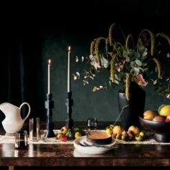 Black Ceramic Pedestal Bowl -marin sHOP CB2HOL21 15A heroOC21 1x1 1