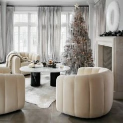 Fitz Channeled Cream Velvet Swivel Chair -marin sHOP CB2HOL22 02A V2