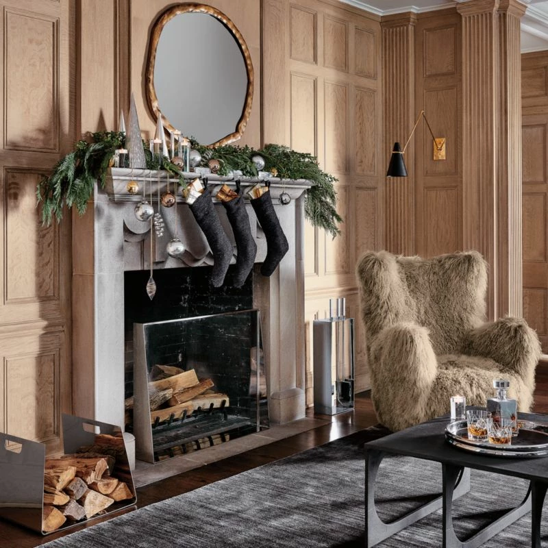 Bozzi Taupe Mongolian Sheepskin Accent Chair 4 Bozzi Taupe Mongolian Sheepskin Accent Chair - Image 2