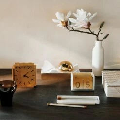 Lincoln Polished Brass Desk Clock -marin sHOP CB2HOL22 23B hero