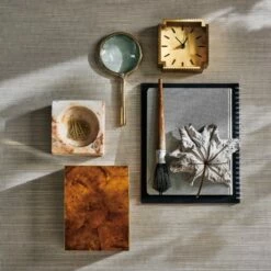 Lincoln Polished Brass Desk Clock -marin sHOP CB2HOL22 23E Hero