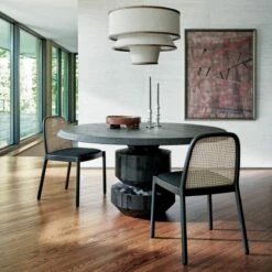 Bruna Walnut Wood And Linen Pendant Light -marin sHOP CB2SP22 09A