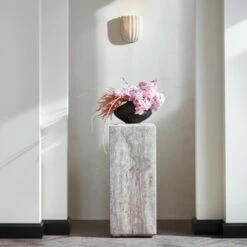 Ariel Fluted White Marble Wall Sconce Light 17 Ariel Fluted White Marble Wall Sconce Light -marin sHOP CB2SP23 18A3 v2 RET