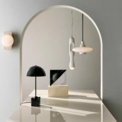 Venus Black Metal Dome Table Lamp With Marble Base -marin sHOP CB2SP23 19A hero 1