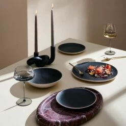 Asha Black Knotted Double Taper Candle Holder -marin sHOP CB2SP23 23D Hero