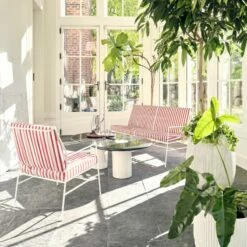 Liguria Oval Black Marble Coffee Table With White Marble Base -marin sHOP CB2SP23 25A Hero