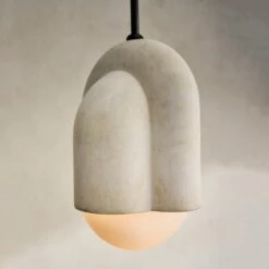 Capricorn Limestone Dome Pendant Light -marin sHOP CB2SP23 PR 17A 115 v2