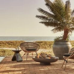 Forcella High-Gloss Black Cement Side Table 13 Forcella High-Gloss Black Cement Side Table -marin sHOP CB2SU22 06B hero