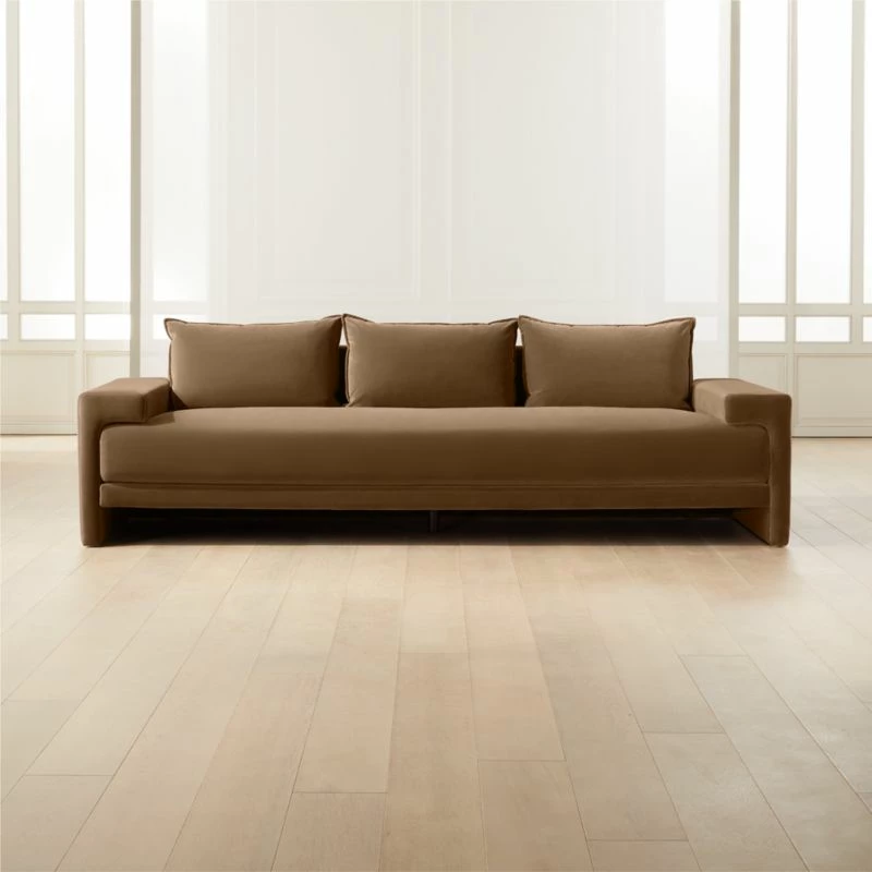 Camden Rye Brown Velvet Apartment Sofa 4 Camden Rye Brown Velvet Apartment Sofa - Image 2