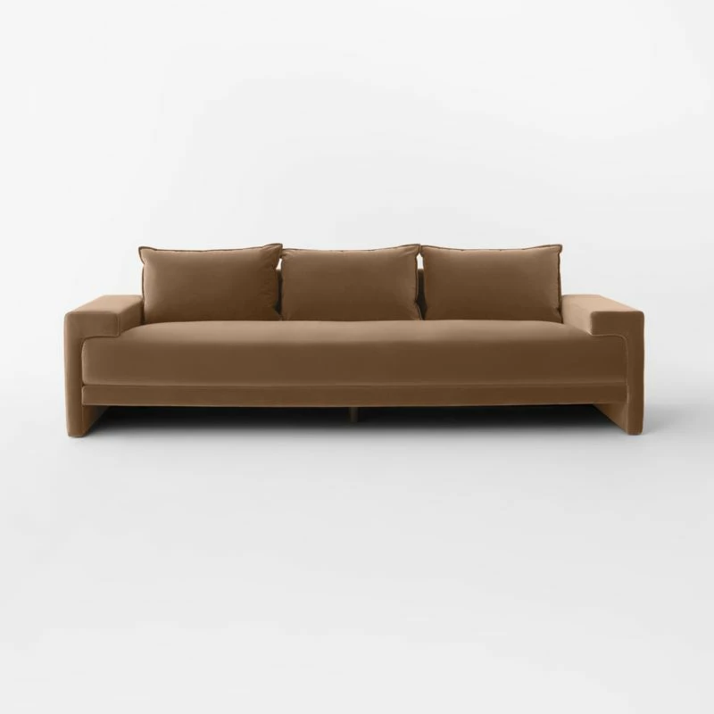 Camden Rye Brown Velvet Apartment Sofa 6 Camden Rye Brown Velvet Apartment Sofa - Image 4