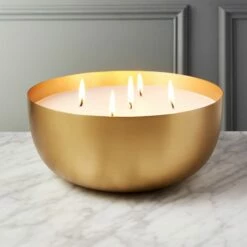 Large Brass Candle Bowl -marin sHOP CandleBowlLargeBrassROS18