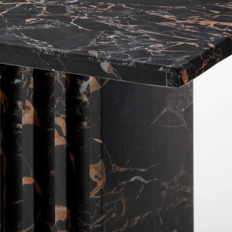 Carve Square Black Marble Side Table Small 8 Carve Square Black Marble Side Table Small - Image 6