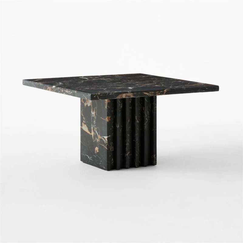 Carve Square Black Marble Side Table Small 6 Carve Square Black Marble Side Table Small - Image 4