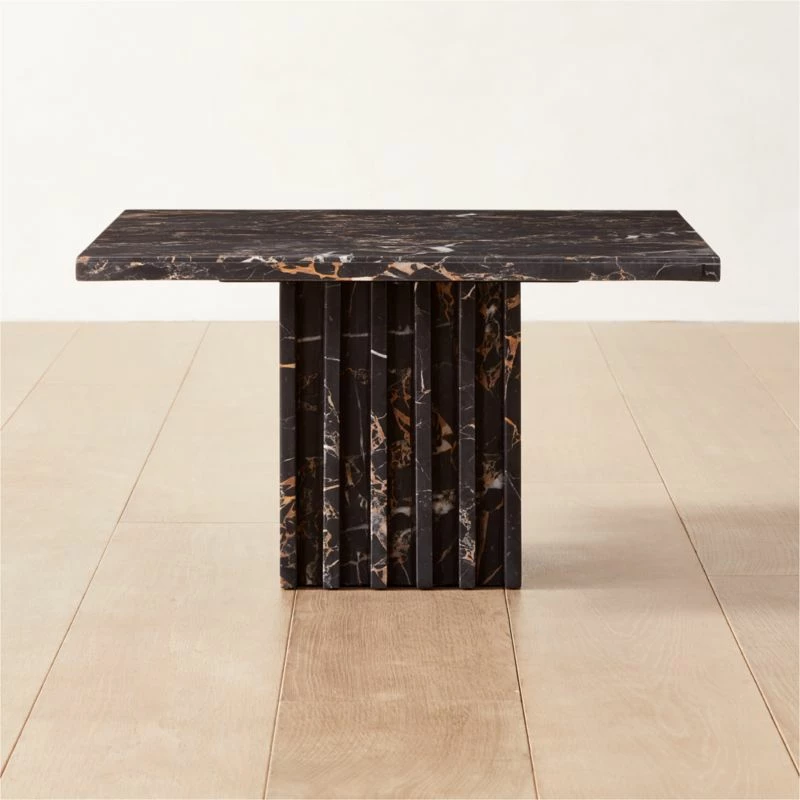 Carve Square Black Marble Side Table Small 3 Carve Square Black Marble Side Table Small