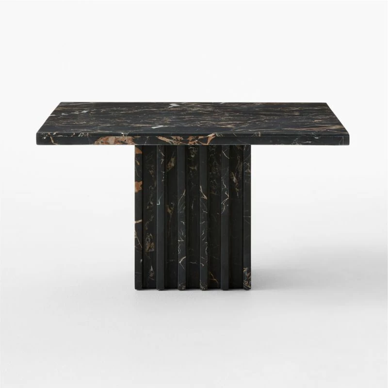 Carve Square Black Marble Side Table Small 5 Carve Square Black Marble Side Table Small - Image 3