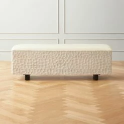 Carve Ivory Storage Bench