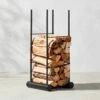 Casimir Black Steel Outdoor Firewood Rack 1 Casimir Black Steel Outdoor Firewood Rack -marin sHOP CasimirOutdoorLogHolderSHF23
