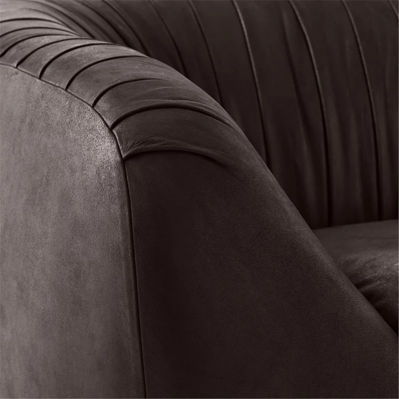 Cecil Black Leather Sofa 8 Cecil Black Leather Sofa - Image 6