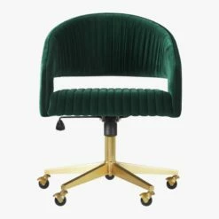 Channel Green Velvet Office Chair -marin sHOP ChannelGrnVlvtOffcChairSOF19
