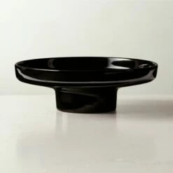 Contempri Footed Black Serving Bowl