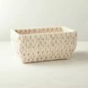 Conway Rectangular White Cotton Storage Basket Small -marin sHOP ConwayBasketWhiteSHS22