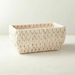 Conway Rectangular White Cotton Storage Basket Small