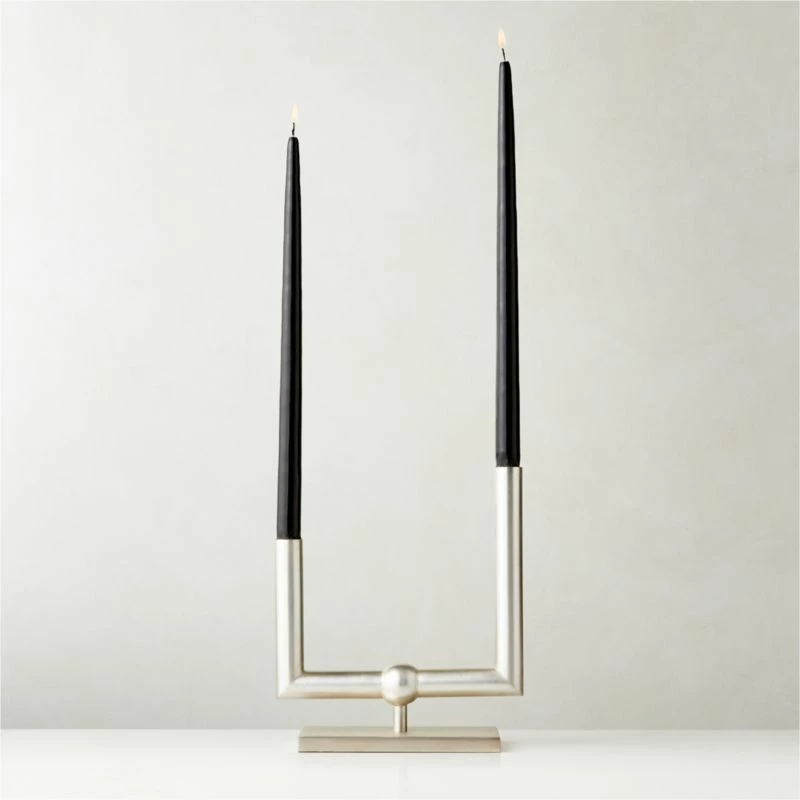 Coraline Silver-Plated Double Taper Candle Holder 4 Coraline Silver-Plated Double Taper Candle Holder - Image 2