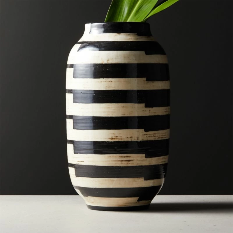 Cristo Black And White Striped Vase 4 Cristo Black And White Striped Vase - Image 2