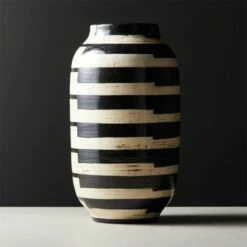 Cristo Black And White Striped Vase