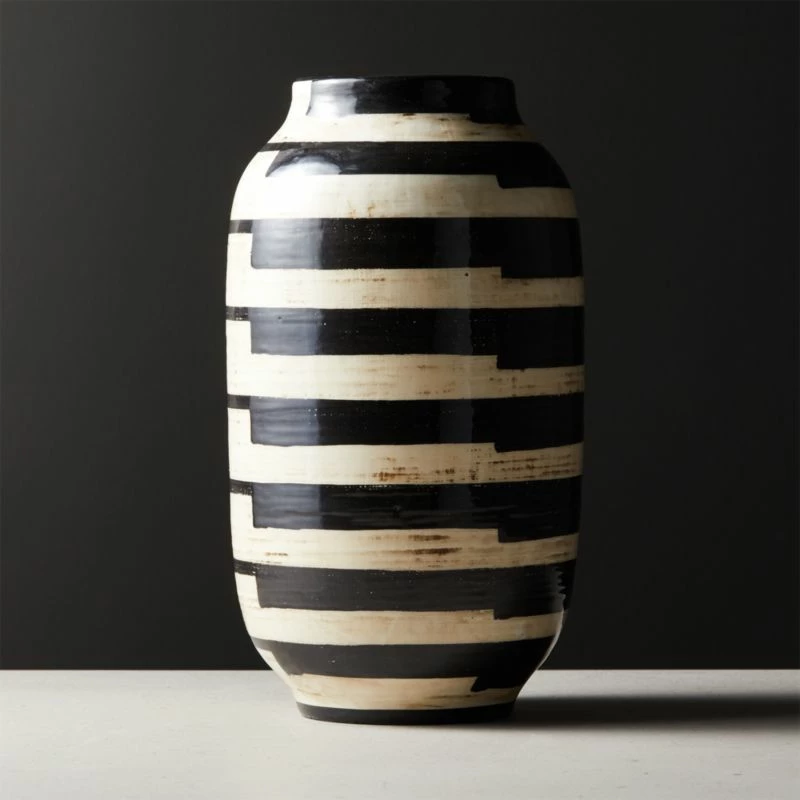 Cristo Black And White Striped Vase 3 Cristo Black And White Striped Vase