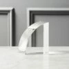 Modern Curved Crystal Glass Bookend 1 Modern Curved Crystal Glass Bookend -marin sHOP CrystalBookendSingleSHF18