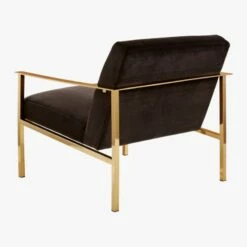 Cue Carbon Black Velvet Chair -marin sHOP CueChairBrassDkGreyAVF16