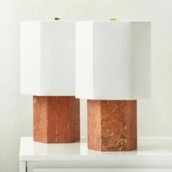 Danielle Red Travertine Table Lamp -marin sHOP DanielleRdTrvtnTableLampAV2SHS23