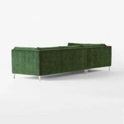 Decker 2-Piece L-Shaped Green Performance Velvet Sectional Sofa With Left Arm Chaise -marin sHOP Decker2PcGrnLAChsSctSofa3QBSSF23
