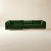 Decker 2-Piece L-Shaped Green Performance Velvet Sectional Sofa With Left Arm Chaise 1 Decker 2-Piece L-Shaped Green Performance Velvet Sectional Sofa With Left Arm Chaise -marin sHOP Decker2PcGrnLAChsSctSofaSHF23