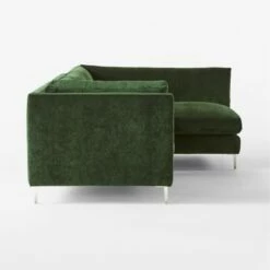 Decker 2-Piece L-Shaped Green Performance Velvet Sectional Sofa With Right Arm Chaise -marin sHOP Decker2PcGrnRAChsSctSofaSDSSF23