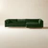 Decker 2-Piece L-Shaped Green Performance Velvet Sectional Sofa With Right Arm Chaise 2 Decker 2-Piece L-Shaped Green Performance Velvet Sectional Sofa With Right Arm Chaise -marin sHOP Decker2PcGrnRAChsSctSofaSHF23