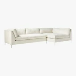 Decker 2-Piece L-Shaped White Performance Fabric Sectional Sofa With Right Arm Chaise -marin sHOP DeckerSnow2PCRAChsLASf3QFF19