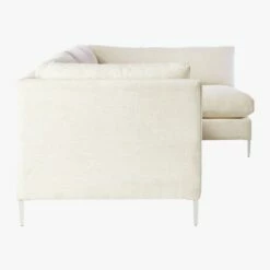 Decker 2-Piece L-Shaped White Performance Fabric Sectional Sofa With Right Arm Chaise -marin sHOP DeckerSnow2PCRAChsLASfSDF19