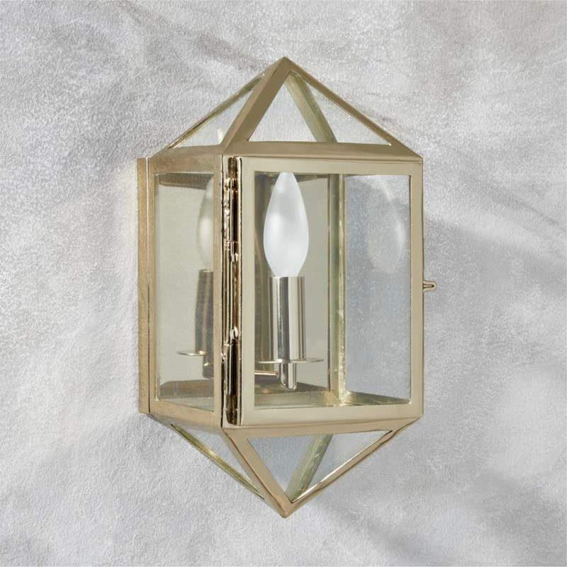 Denver Indoor/Outdoor Polished Brass Wall Sconce 3 Denver Indoor/Outdoor Polished Brass Wall Sconce