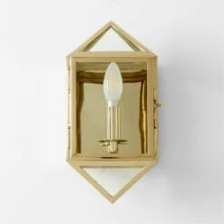 Denver Indoor/Outdoor Polished Brass Wall Sconce 8 Denver Indoor/Outdoor Polished Brass Wall Sconce -marin sHOP DenverPlshdBrassSconceSSF22