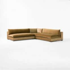 Deseo 3-Piece Modular Copper Brown Performance Velvet Sectional Sofa -marin sHOP Deseo3PcCpprSectSofa3QSSF23