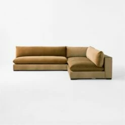 Deseo 3-Piece Modular Copper Brown Performance Velvet Sectional Sofa -marin sHOP Deseo3PcCpprSectSofaSOSSF23