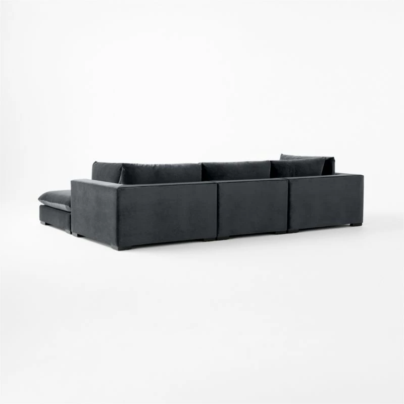 Deseo 4-Piece Modular Charcoal Grey Performance Velvet Sectional Sofa 7 Deseo 4-Piece Modular Charcoal Grey Performance Velvet Sectional Sofa - Image 5